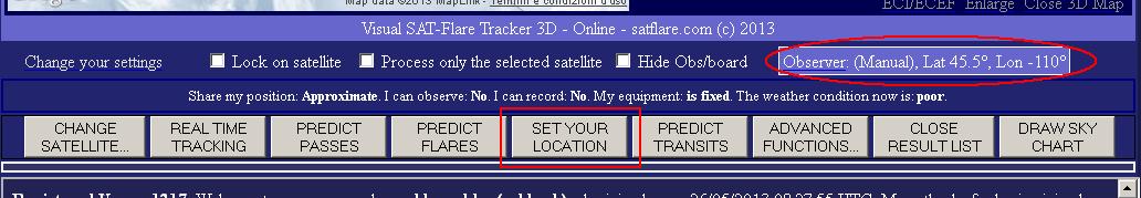 Setting Observer Coordinates